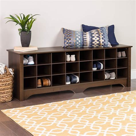 shoe bench long|long bench with shoe storage.